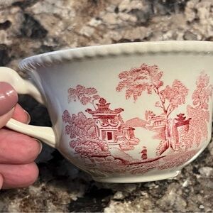 Scenic Red and White Teacup